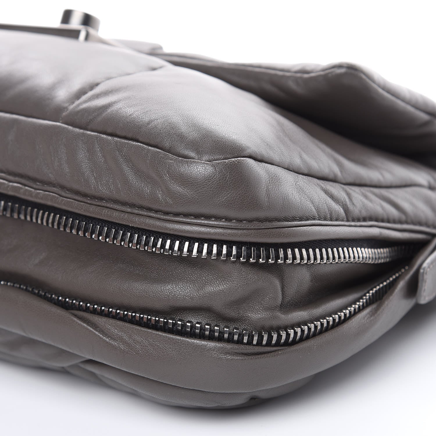 Prada Nappa Bomber Sound Flap Shoulder Bag Ardesia 8 of 11