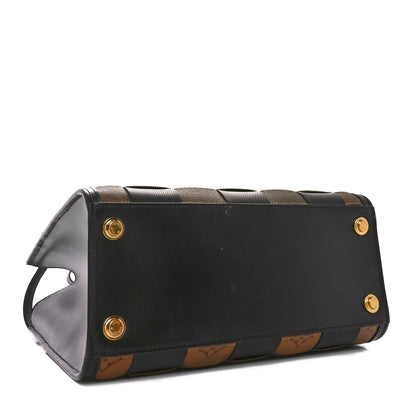 Louis Vuitton Calfskin Monogram Damier Tressage City Steamer PM Black 4 of 9