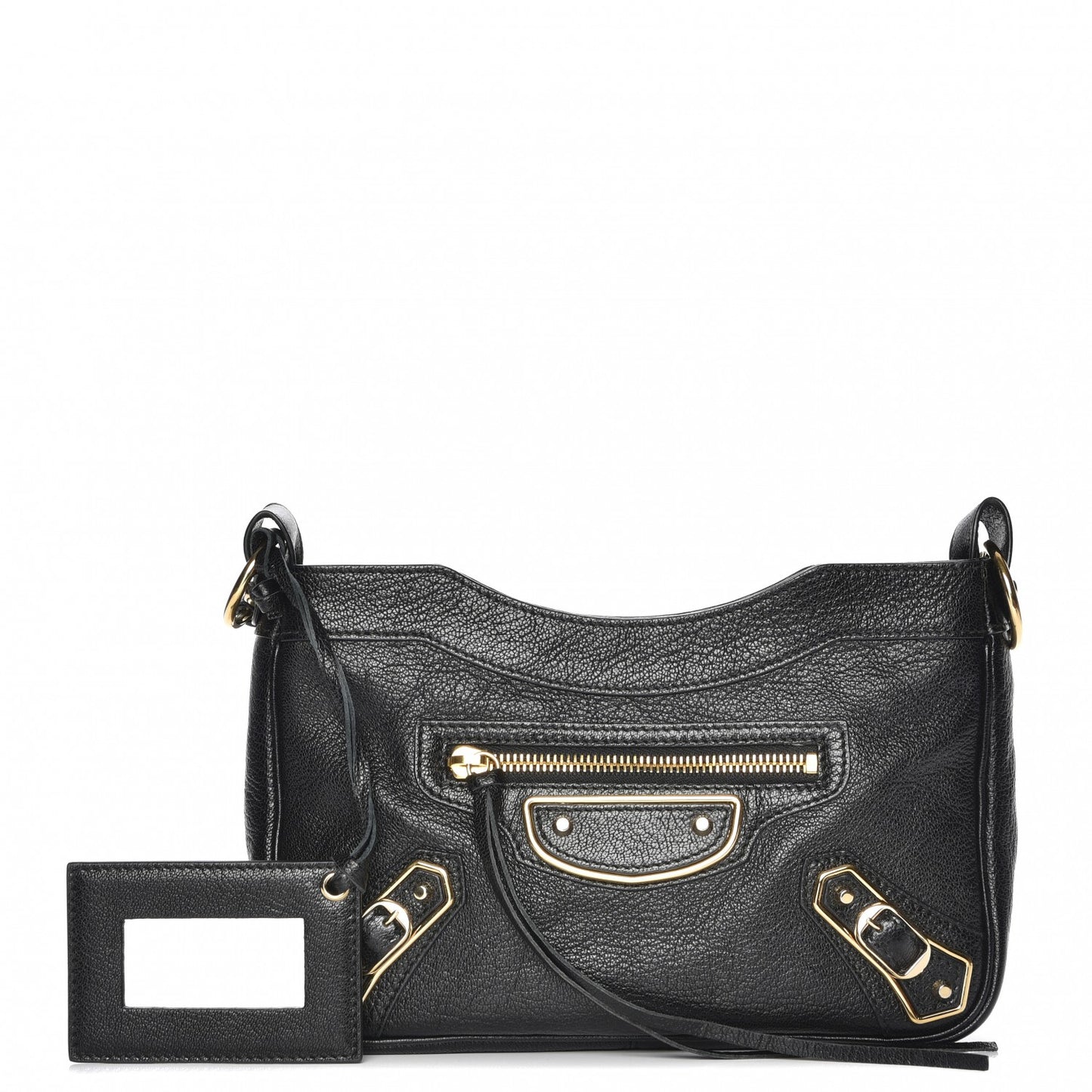 Chevre Gold Metallic Edge Hardware Hip Black