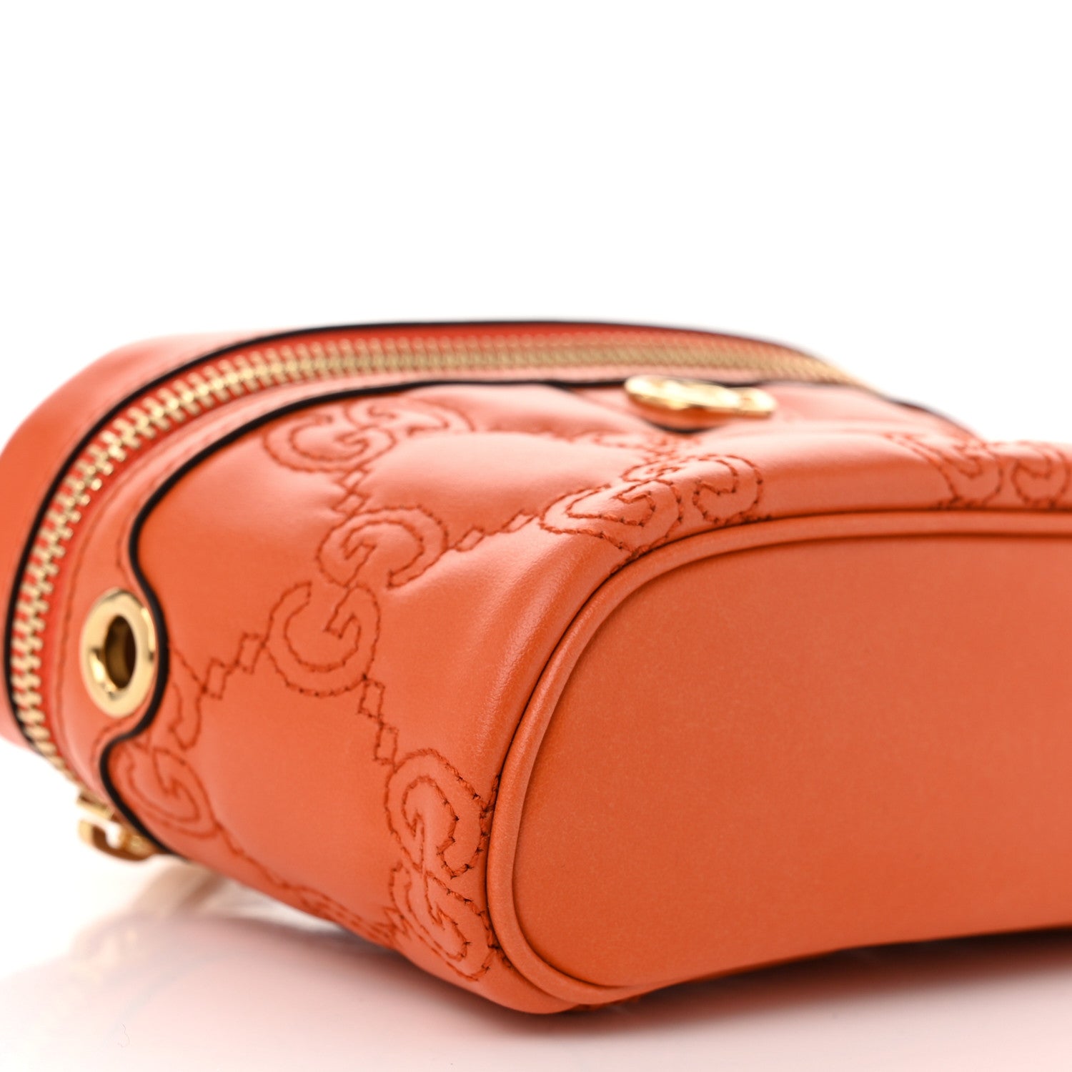Gucci Calfskin GG Matelasse Mini Top Handle Bag Deep Orange 9 of 10