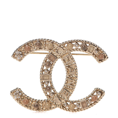 Chanel Resin Pearl CC Brooch Gold 1 of 5