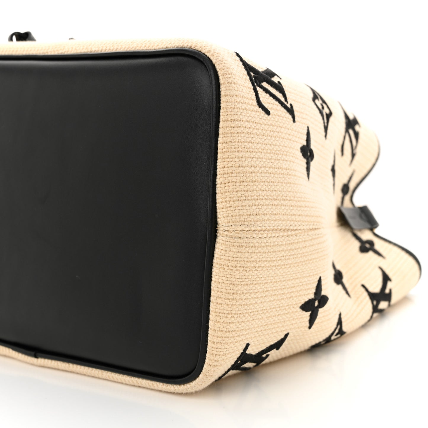 Cotton Monogram Embroidered Neonoe MM Beige Black