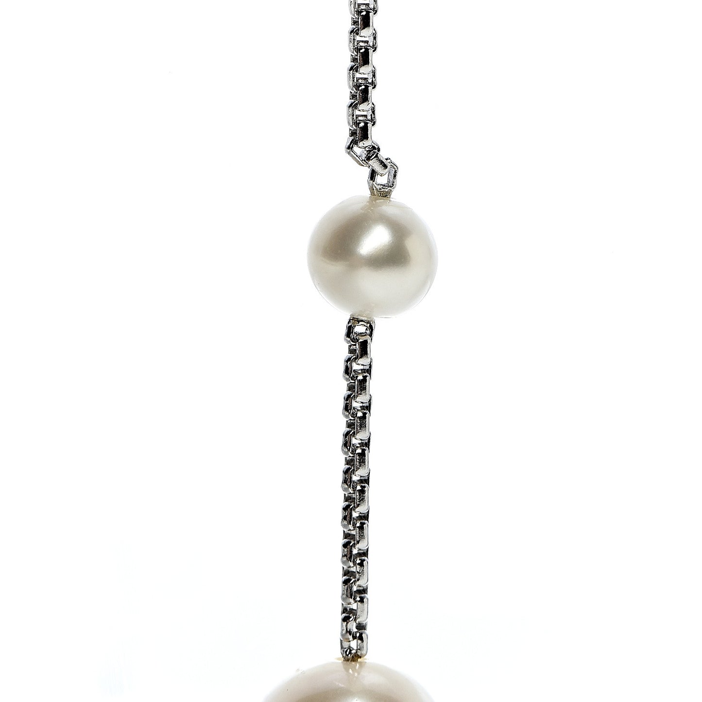 Sterling Silver Pearl Triple Drop Earrings