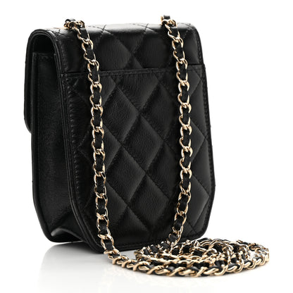Chanel Calfskin Quilted Clutch with Chain Black 3 of 13