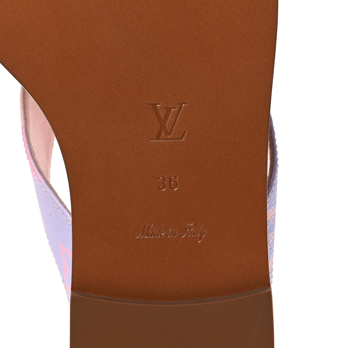 Monogram Sunny Flat Thong Sandals 36 Rose Clair Pink