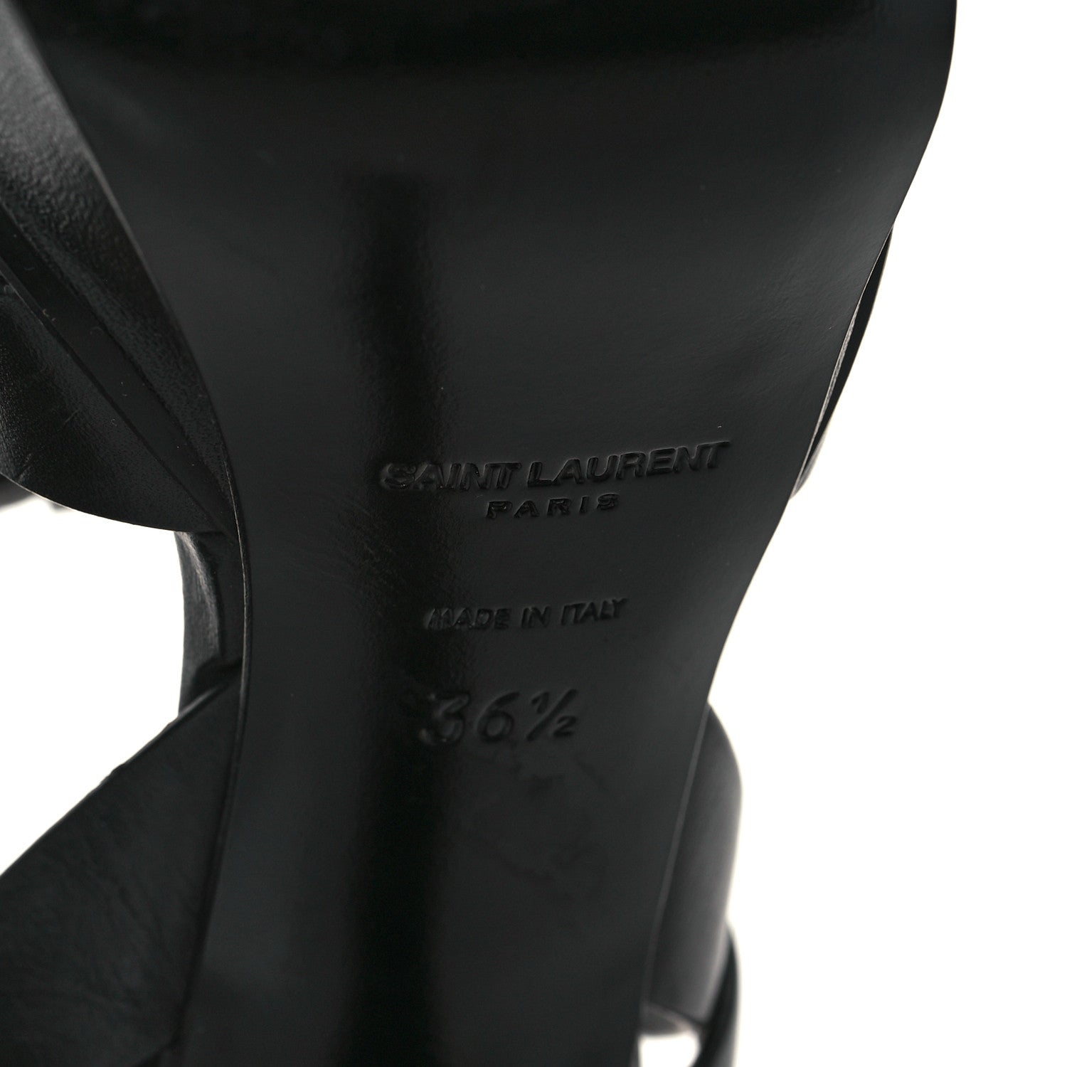 Saint Laurent Calfskin Tribute 75 Platform Sandals 36.5 Black 6 of 9