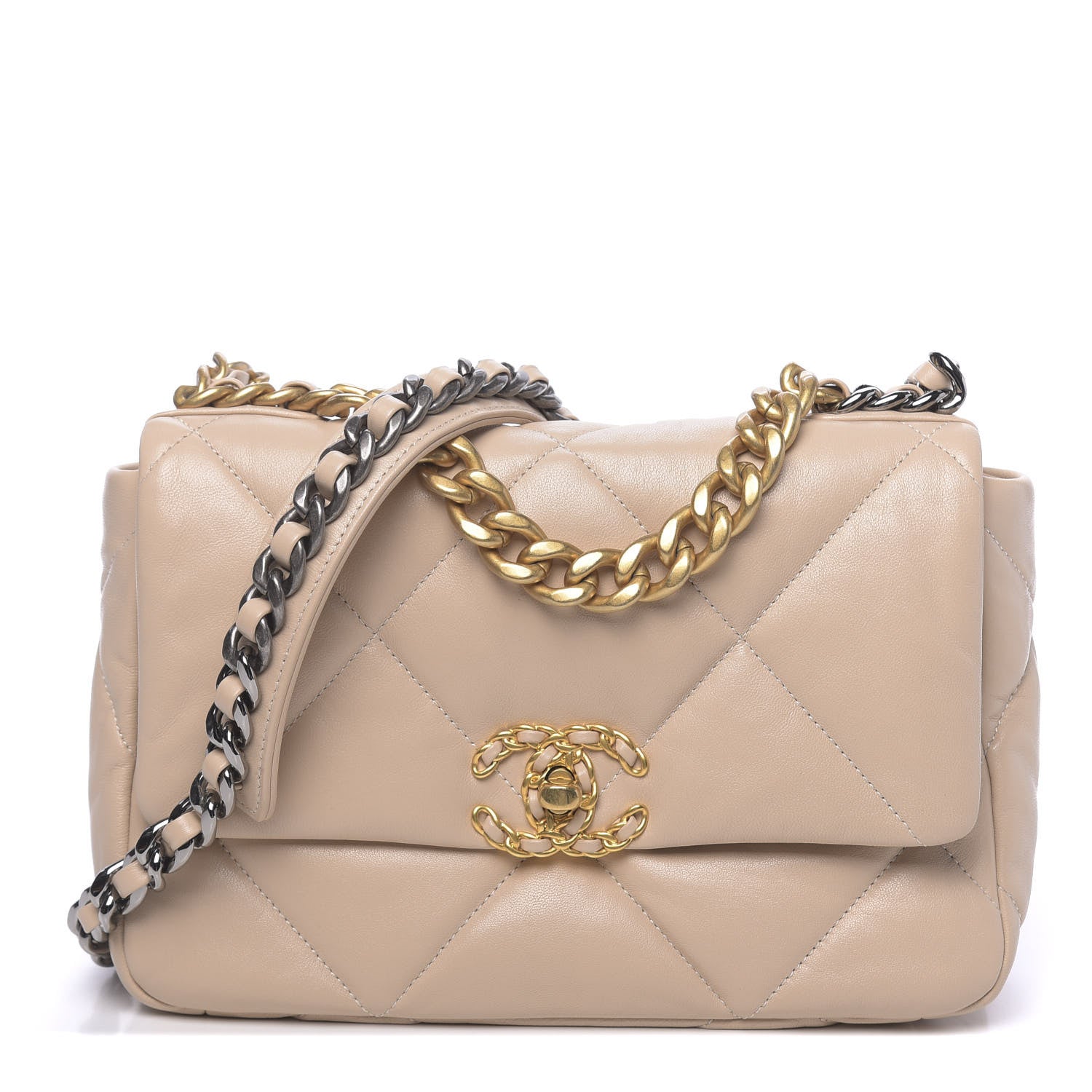 Chanel Lambskin Quilted Medium 19 Flap Beige 1 of 11