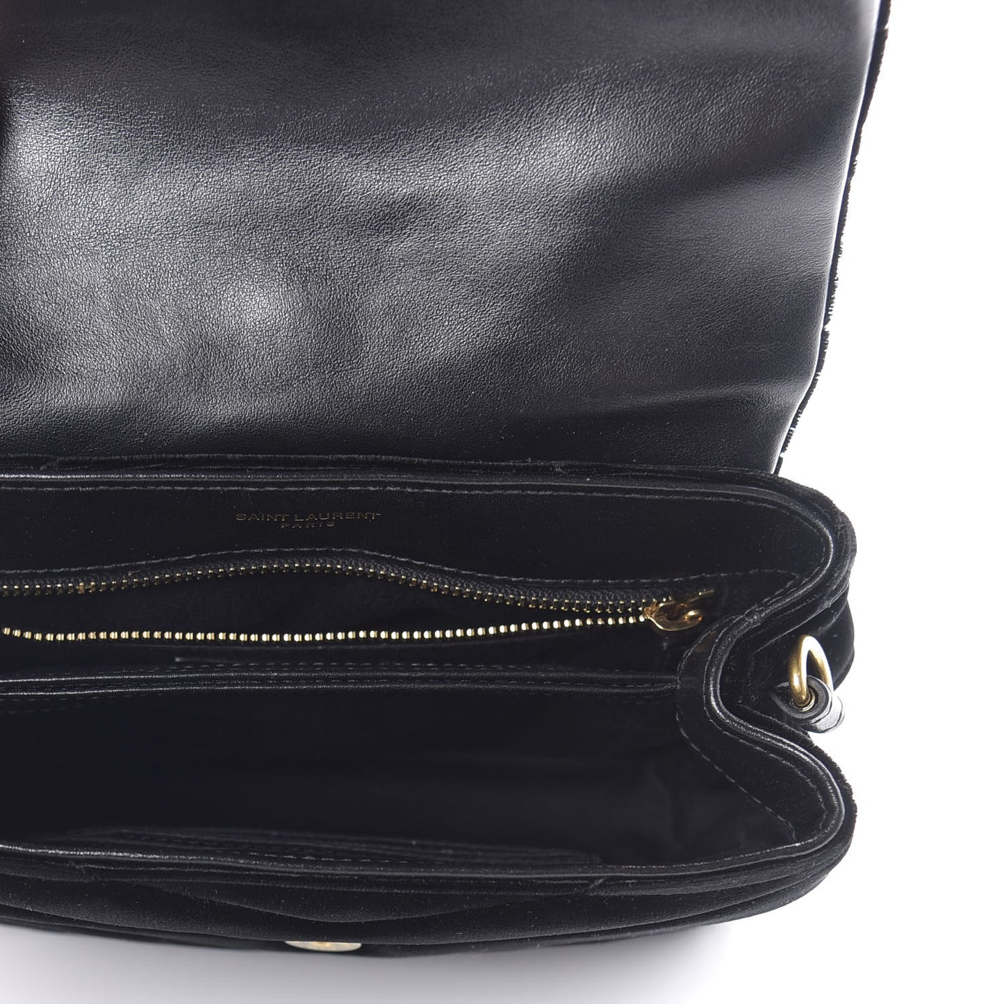 Velvet Y Quilted Monogram Toy Loulou Chain Satchel French Black