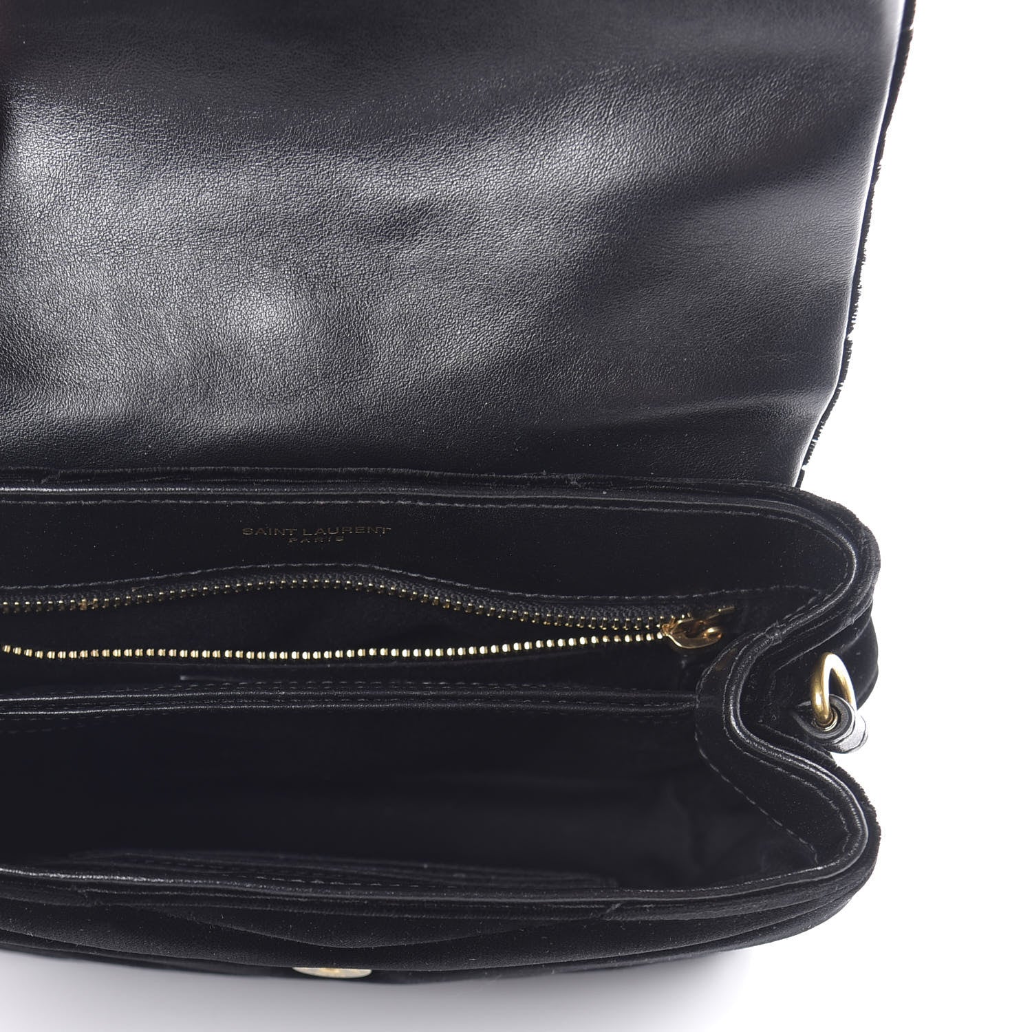 Saint Laurent Velvet Y Quilted Monogram Toy Loulou Chain Satchel French Black 5 of 10