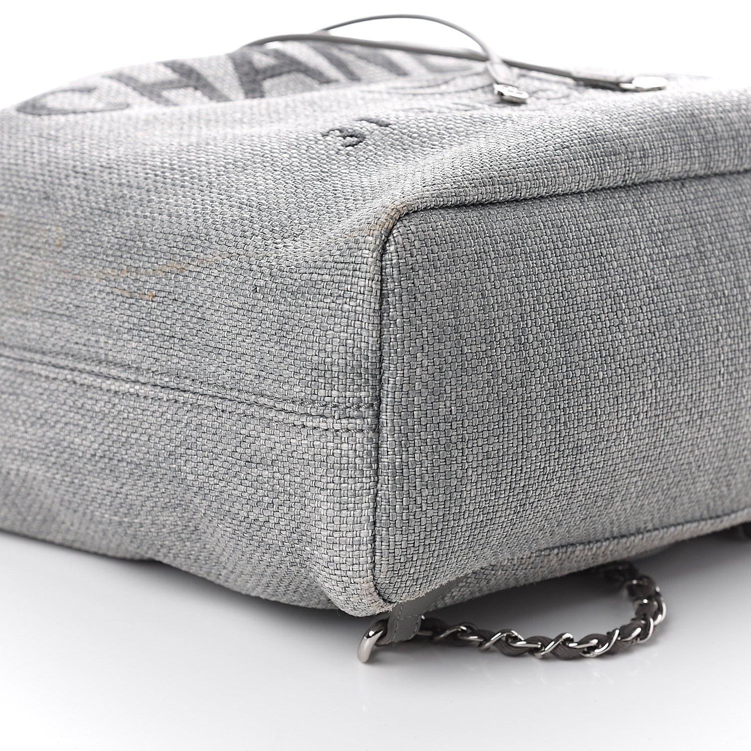 Chanel Canvas Large Deauville Backpack Grey 8 of 9