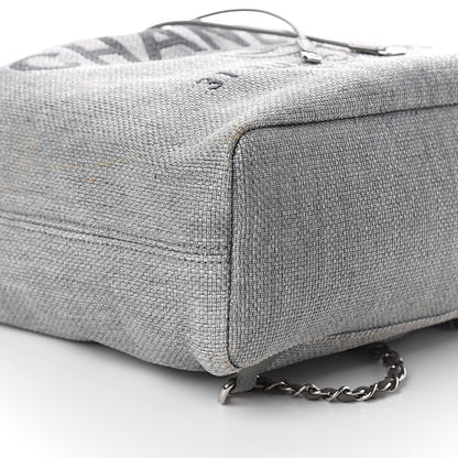Chanel Canvas Large Deauville Backpack Grey 8 of 9