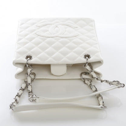 Chanel Caviar Petit Shopping Tote PST White 4 of 14