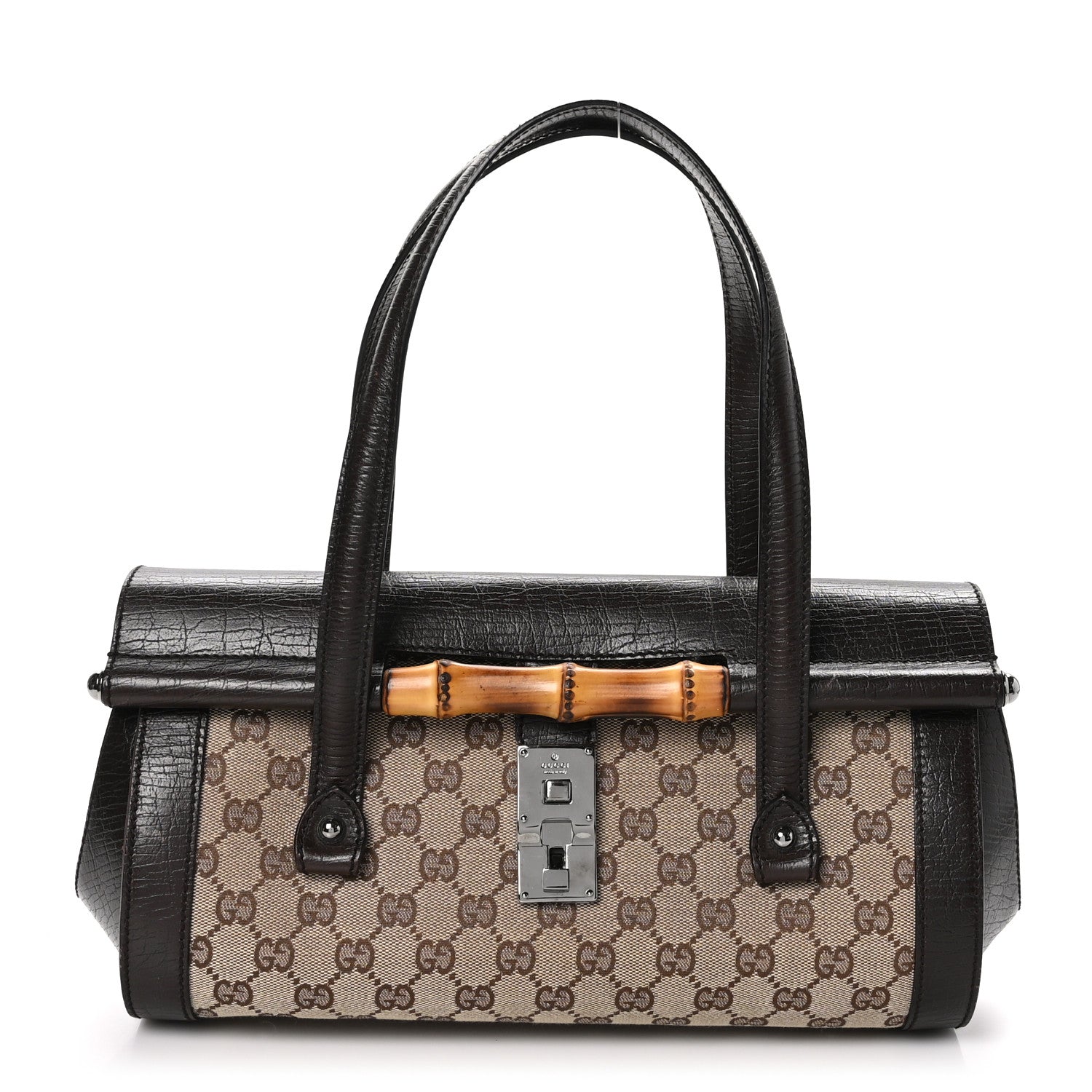 Gucci Monogram Bamboo Bullet Bag Dark Brown 1 of 10