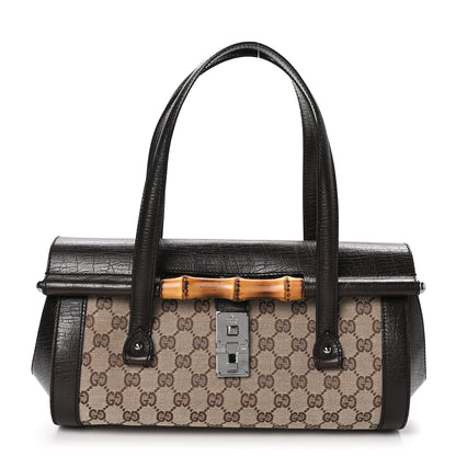 Gucci Monogram Bamboo Bullet Bag Dark Brown 1 of 10