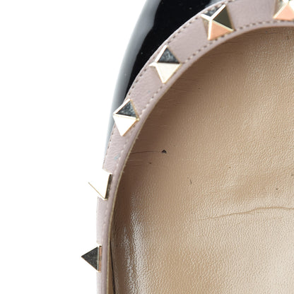 Valentino Garavani Patent Rockstud Ballerina Flats 41 Black Poudre 16 of 19