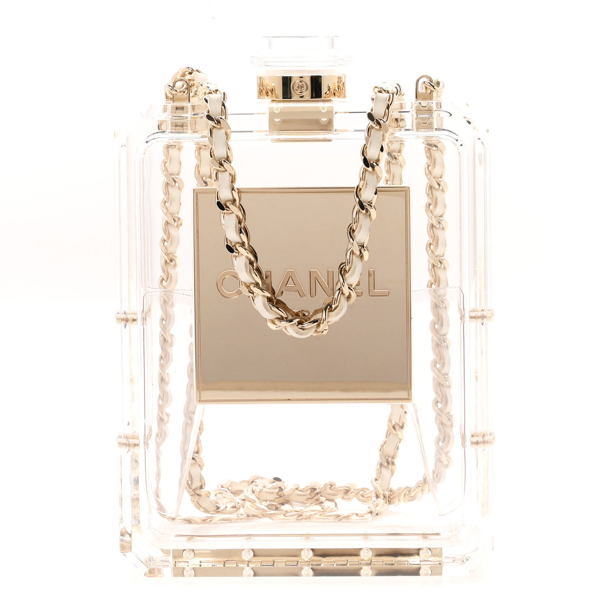 Chanel Transluscent Plexiglass Perfume Bottle Clutch 1 of 10