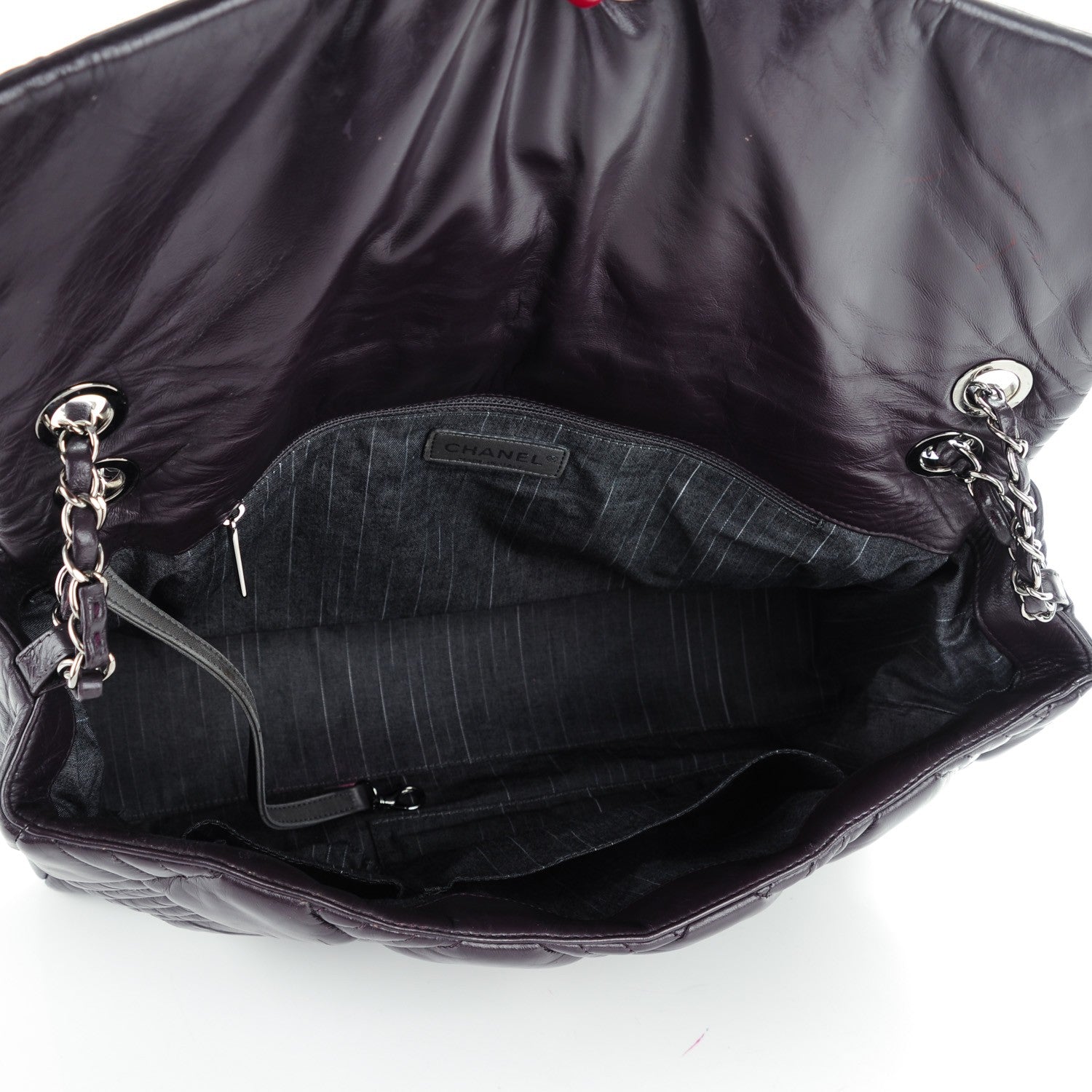 Chanel Lambskin In and Out Maxi Flap Purple 5 of 9