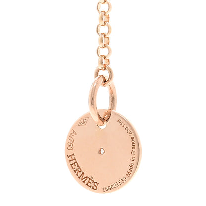 Hermes 18K Rose Gold Diamond Gambade Necklace 4 of 5