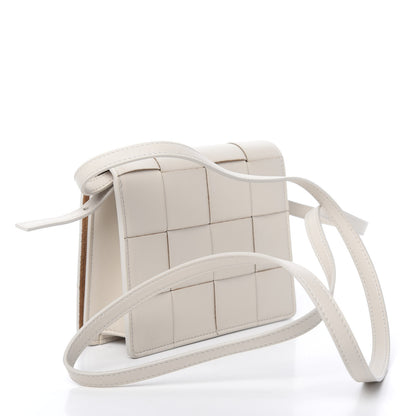 Bottega Veneta Lambskin Maxi Intrecciato Mini Cassette Crossbody Bag White 3 of 9