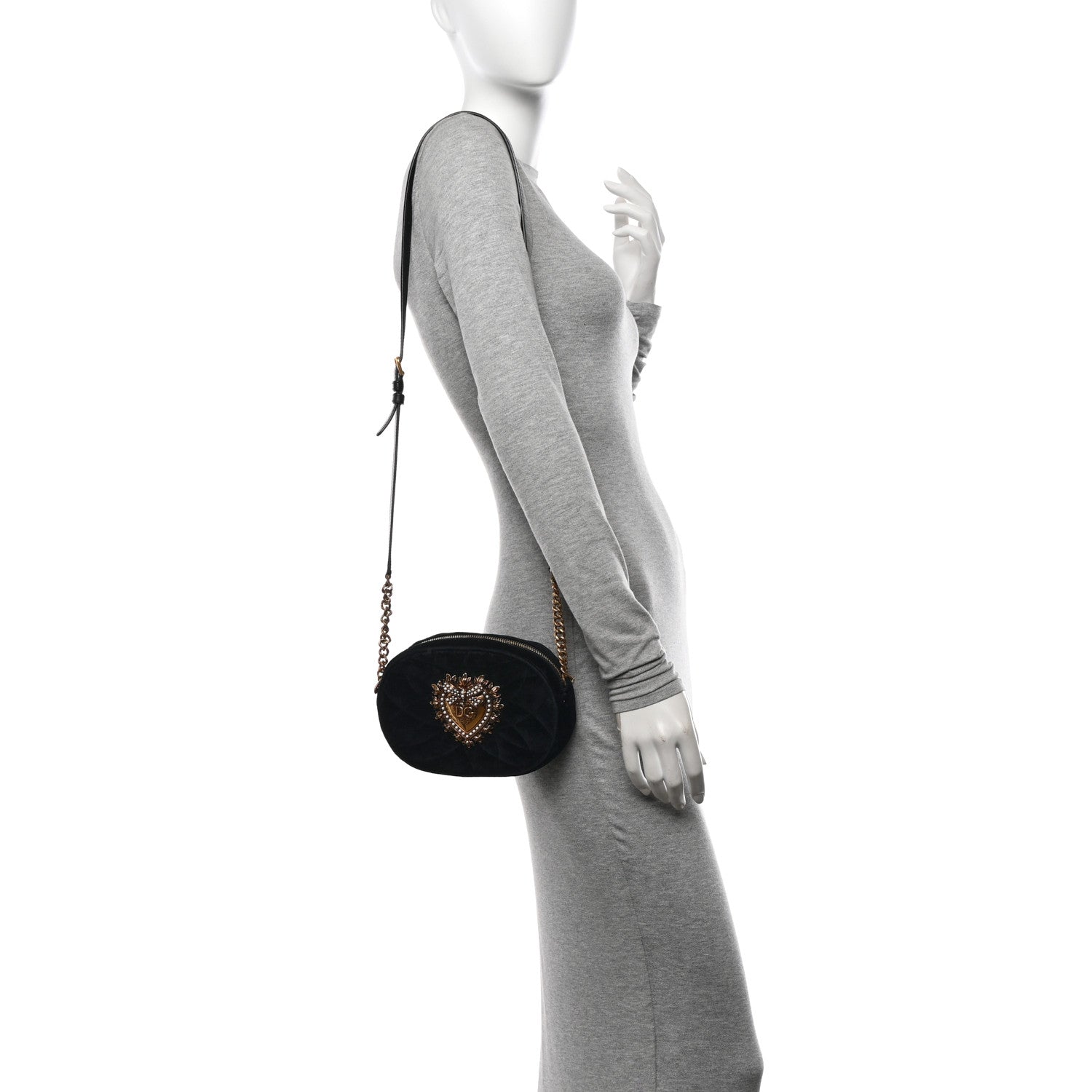 Dolce & Gabbana Velvet Devotion Crossbody Bag Black 2 of 9