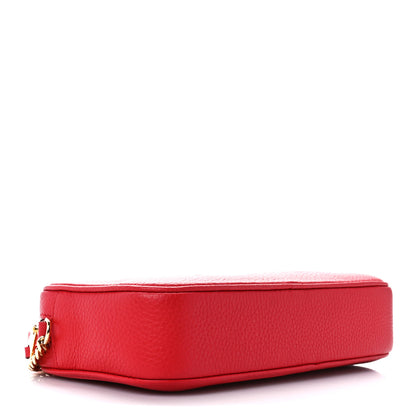 Burberry Calfskin Monogram Embossed Elongated Camera Bag Red 4 of 10