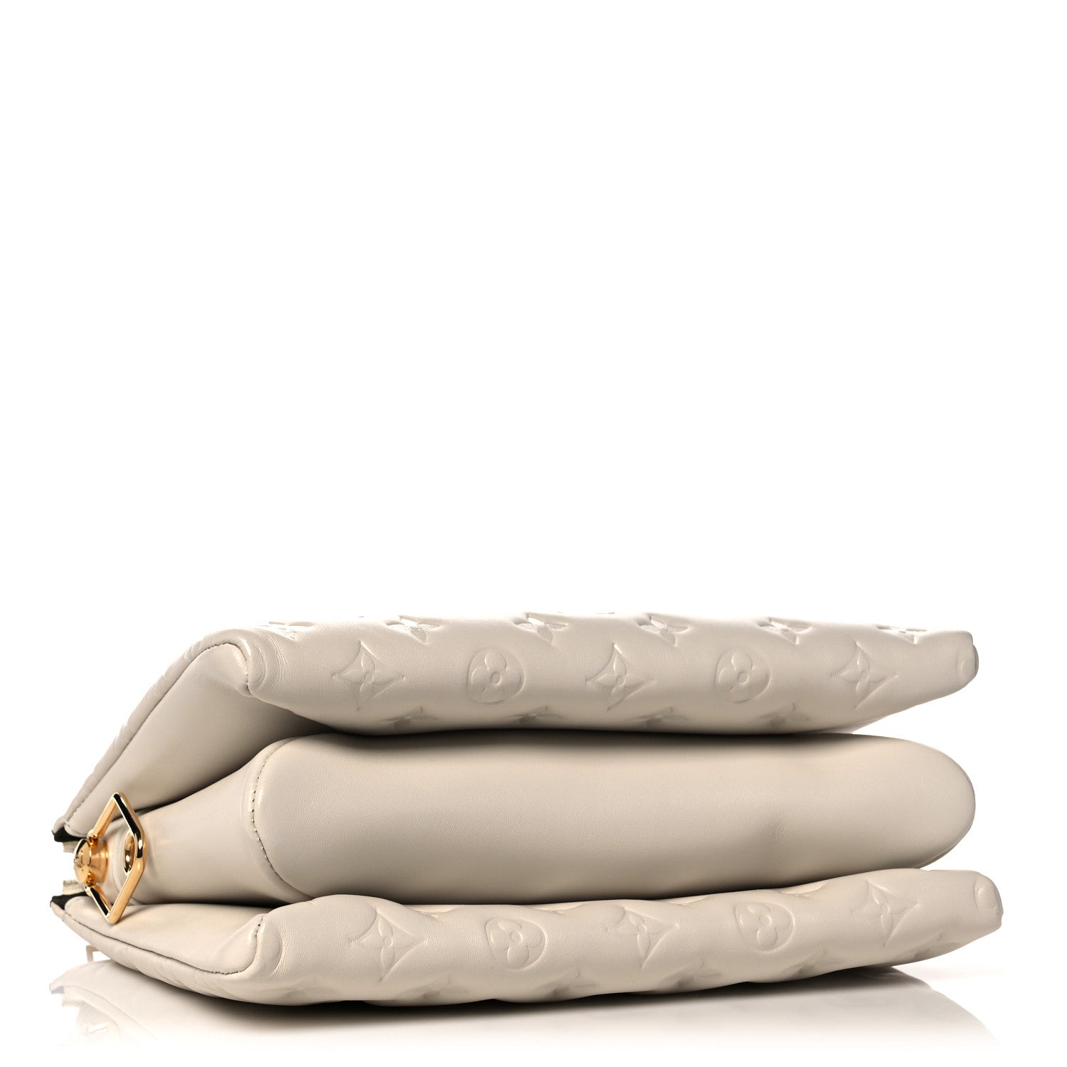 Louis Vuitton Lambskin Embossed Monogram Coussin PM Beige Cream 4 of 9