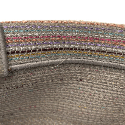 Christian Dior Canvas Embroidered Medium Stripes Book Tote Beige Multicolor 12 of 15