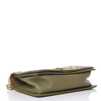Chanel Caviar Quilted Medium Boy Flap Khaki 4 of 8