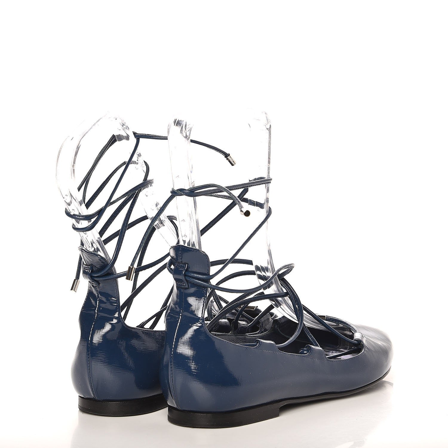 Louis Vuitton Patent Calfskin Cover Girl Flats 38 Navy 4 of 10