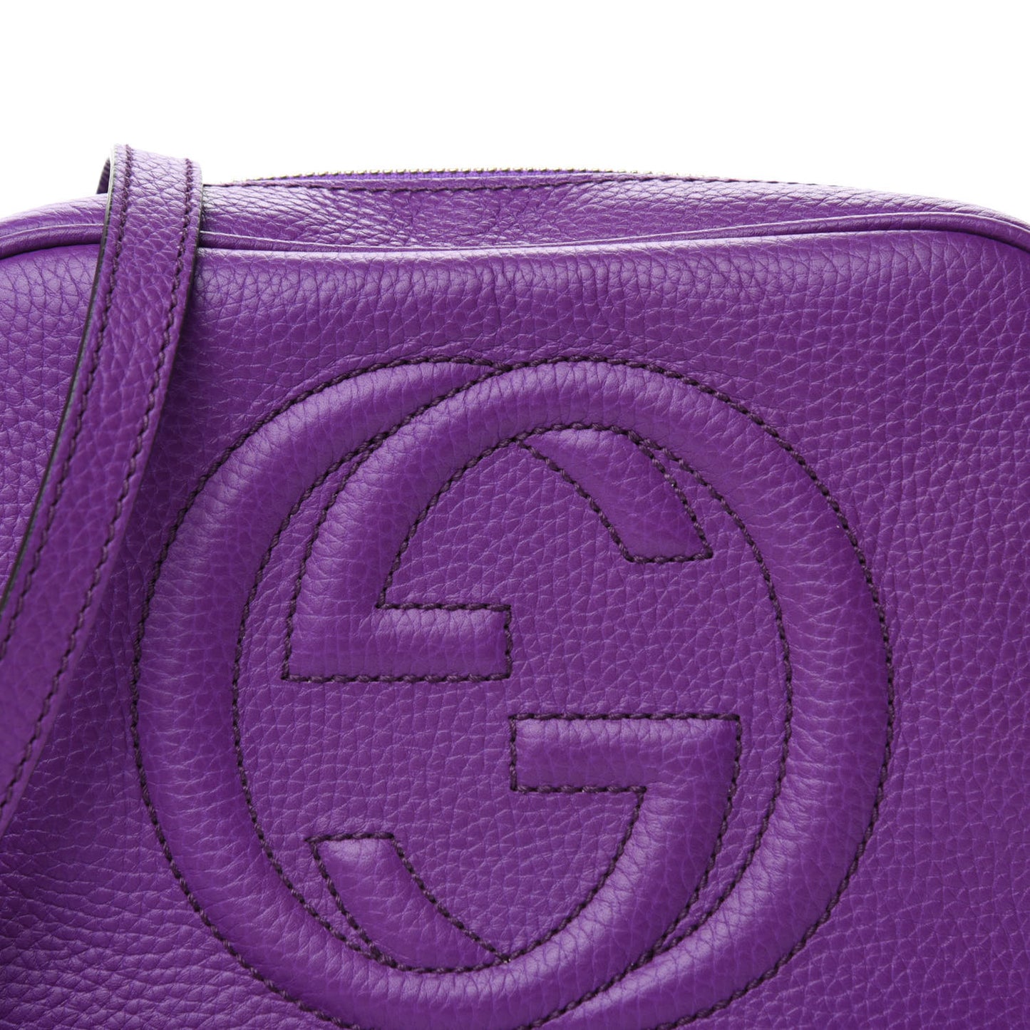 Pebbled Calfskin Small Soho Disco Bag Shine Purple