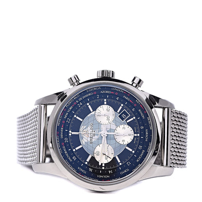 Breitling Stainless Steel 46mm Transocean Unitime Chronograph Automatic Watch Black AB0510 3 of 8