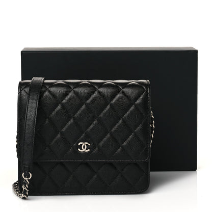 Chanel Caviar Quilted Square Wallet On Chain WOC Black 12 of 12