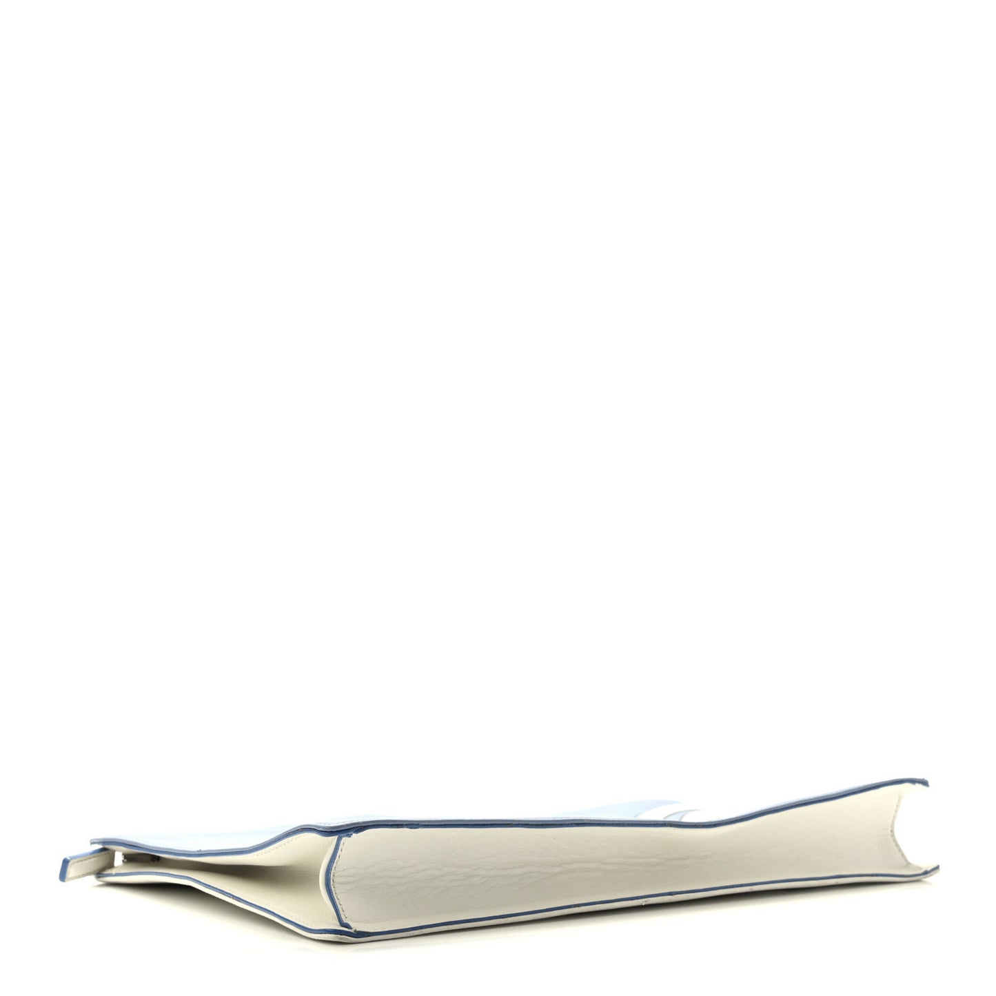 Calfskin Contrast Logo Large Zip Pouch Stone Wash