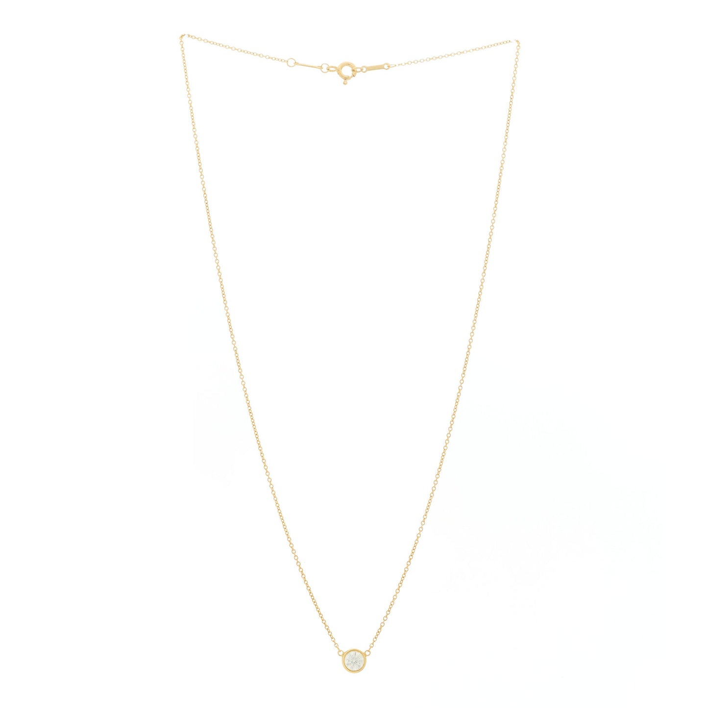 18K Yellow Gold Diamond .44ct Elsa Peretti Diamonds by the Yard Pendant Necklace