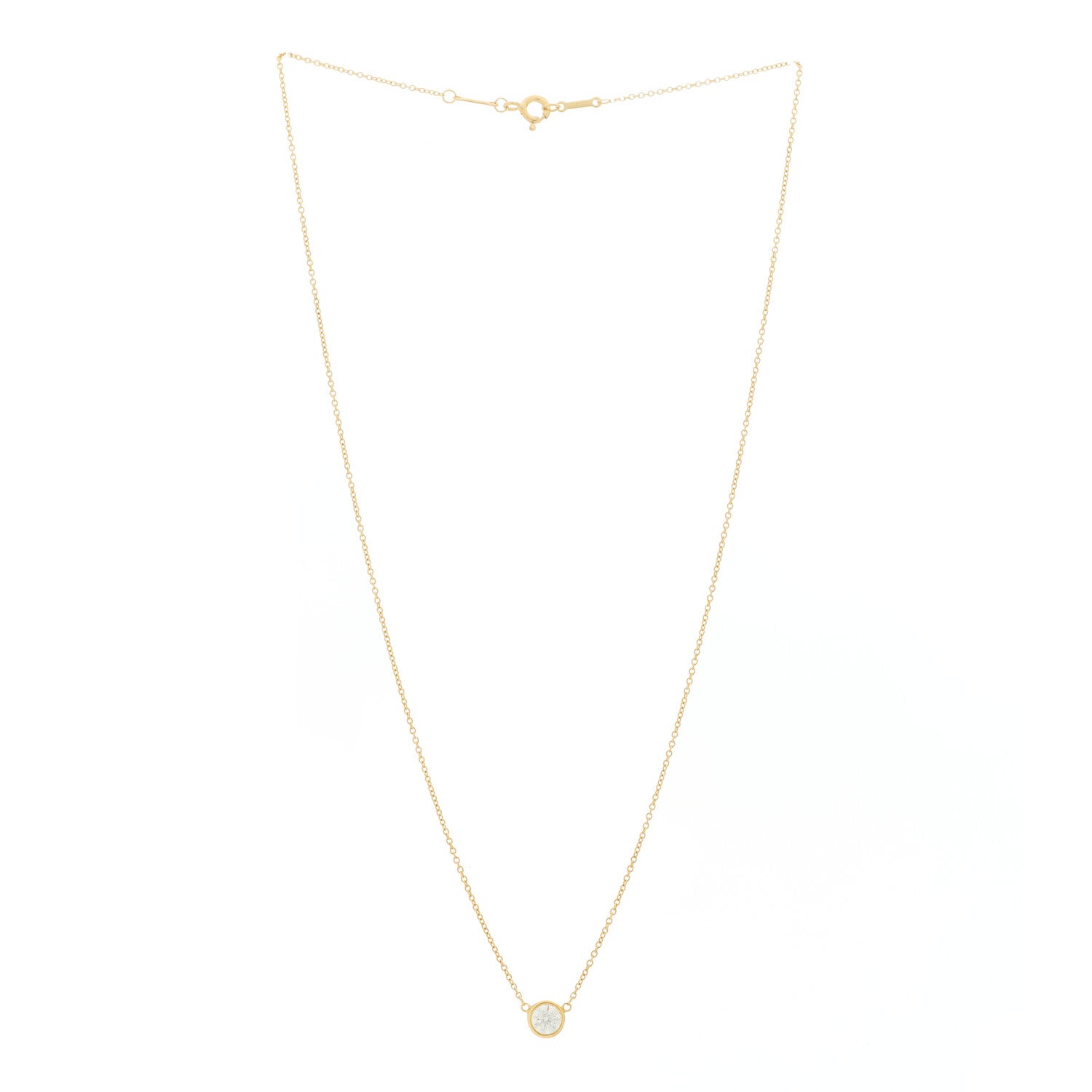 Tiffany 18K Yellow Gold Diamond .44ct Elsa Peretti Diamonds by the Yard Pendant Necklace 3 of 6