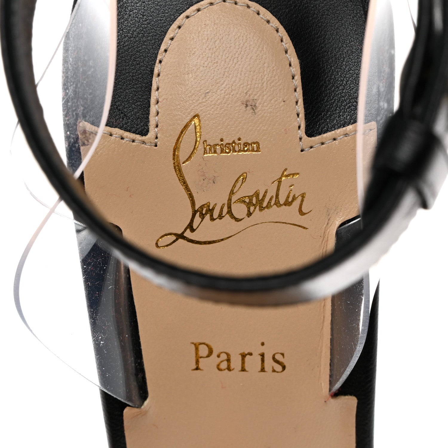 Christian Louboutin Shiny Nappa PVC Jonatina 100 Sandals 35.5 Black 6 of 8