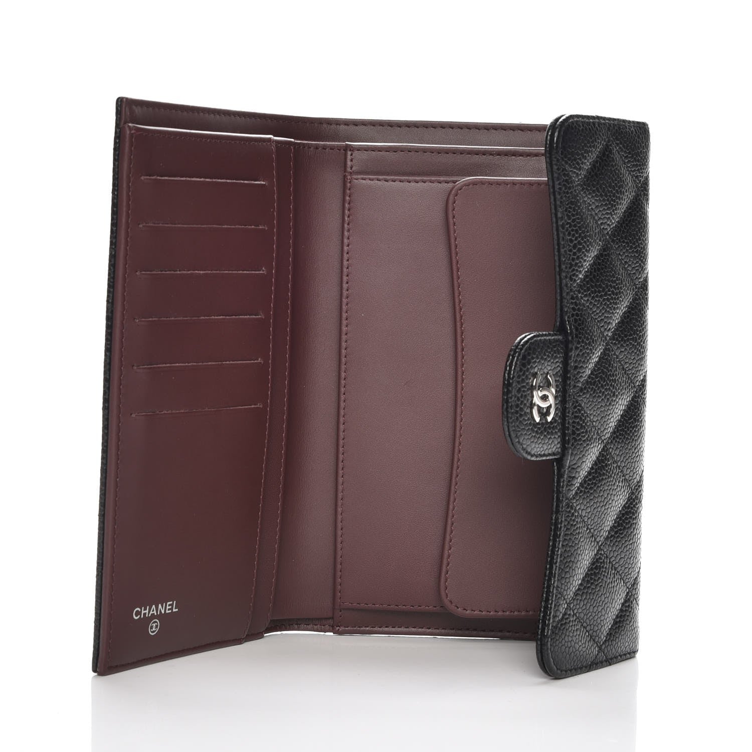 Chanel Caviar Quilted Long Flap Wallet Black 5 of 9