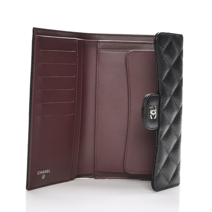 Chanel Caviar Quilted Long Flap Wallet Black 5 of 9