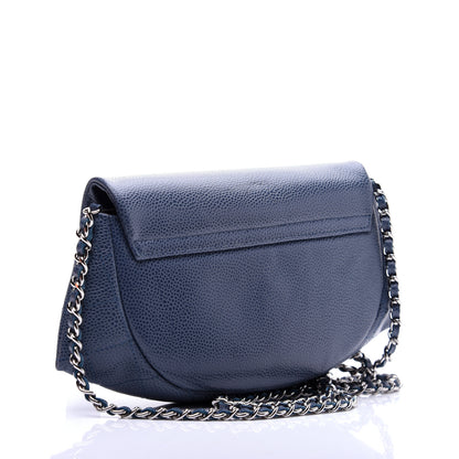 Chanel Caviar Half Moon Wallet On Chain WOC Blue 4 of 14