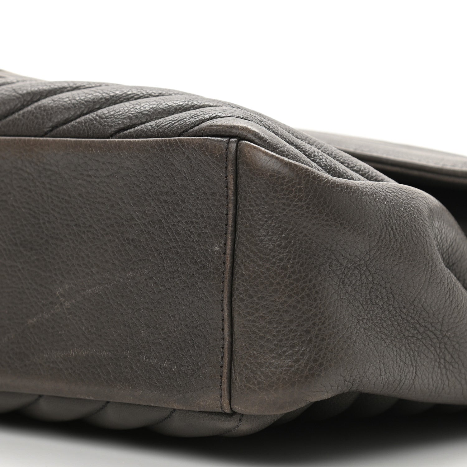 Saint Laurent Sheepskin Matelasse Chevron Monogram Large College Satchel Dark Anthracite 10 of 13