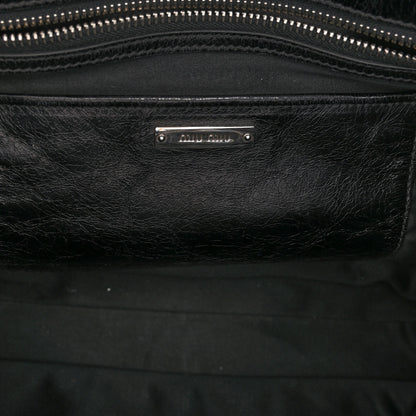 Miu Miu Vitello Shine Top Handle Satchel Black 5 of 8