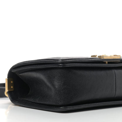 Chanel Caviar Chevron Quilted Medium Boy Flap Black 8 of 9