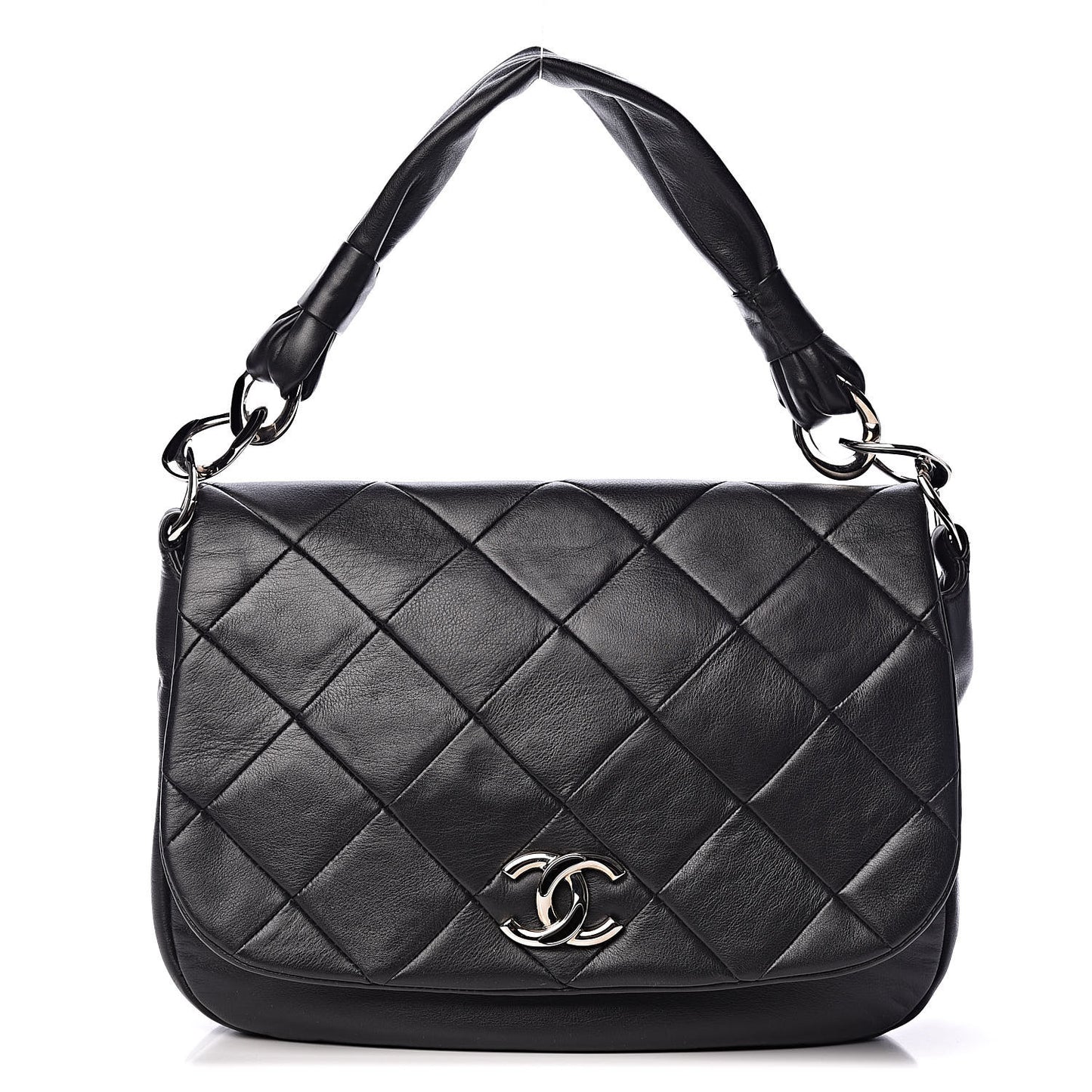 Lambskin Quilted Flap Bag Black