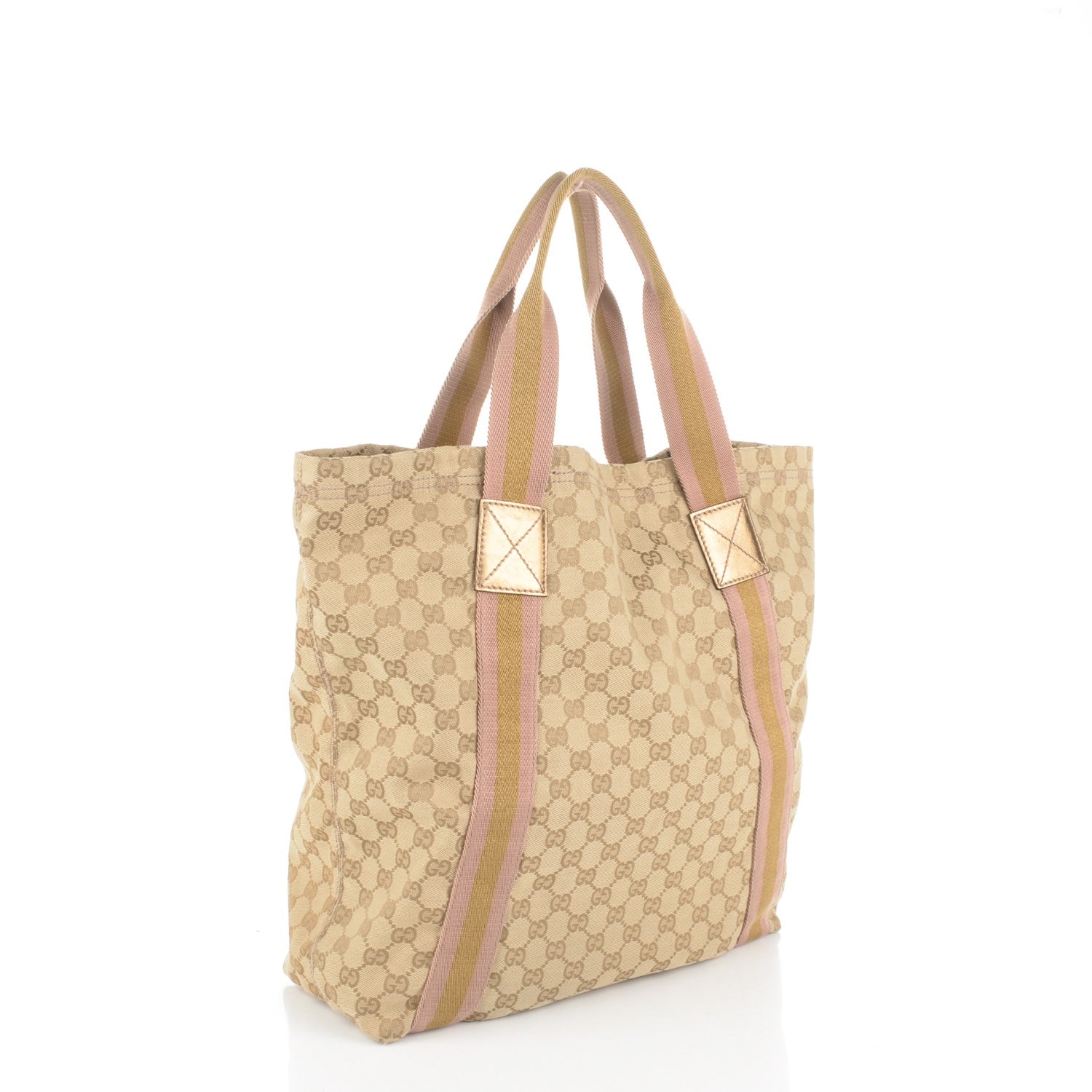 Gucci GG Monogram Medium Web Handle Vertical Tote Pink Gold 3 of 7