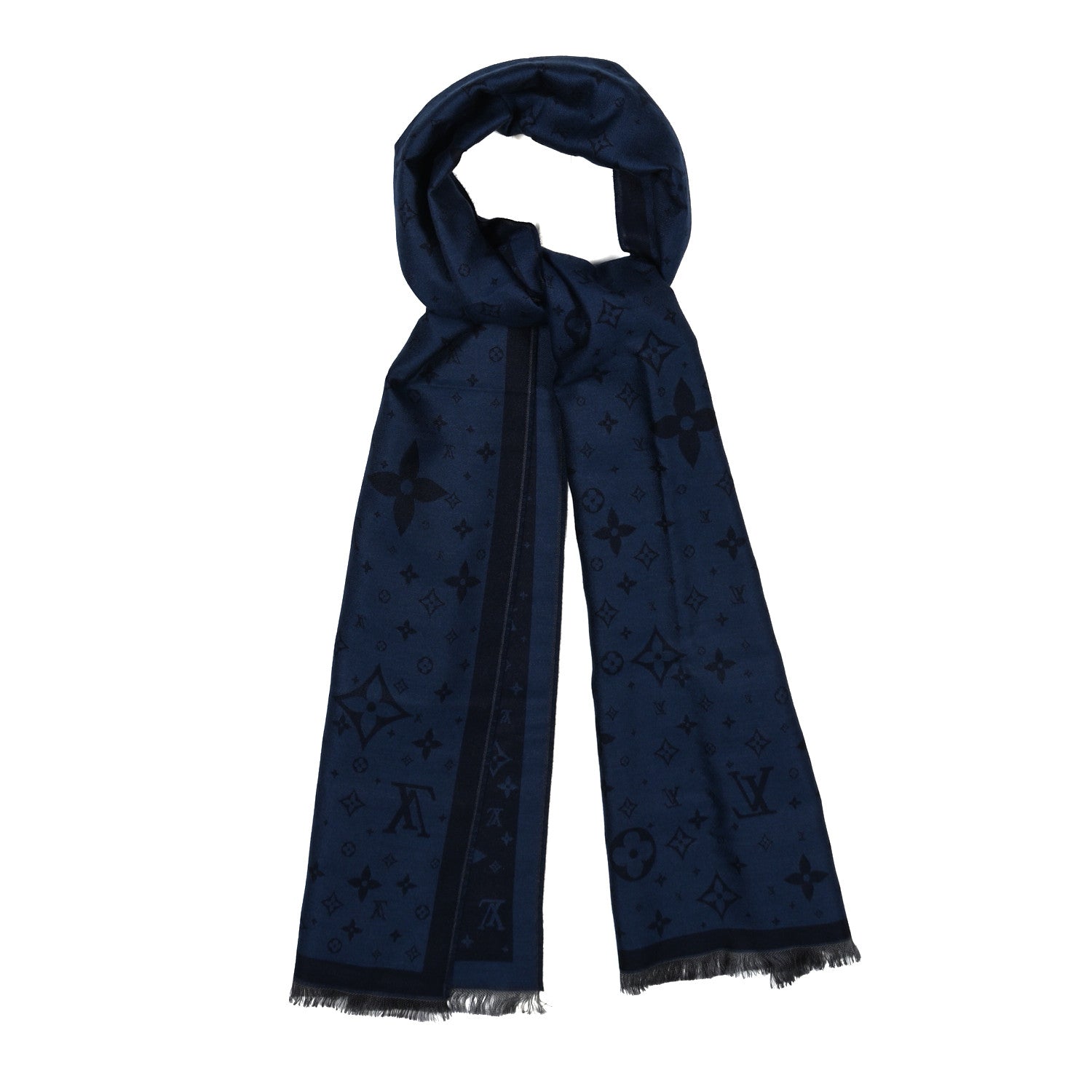 Louis Vuitton Silk Wool Monogram Scarf Blue 1827175 – FASHIONPHILE