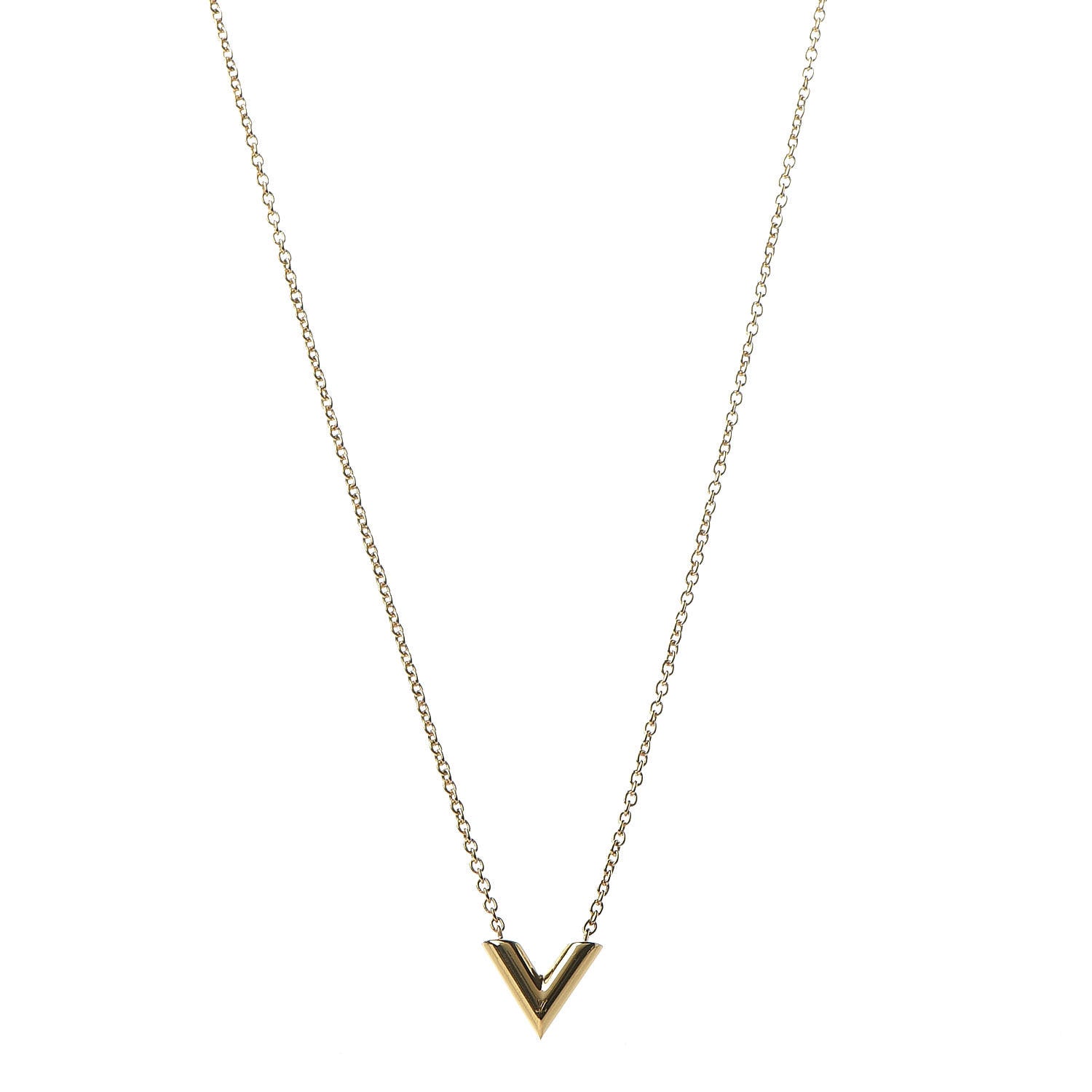 Louis Vuitton Essential V Necklace Gold 1 of 6