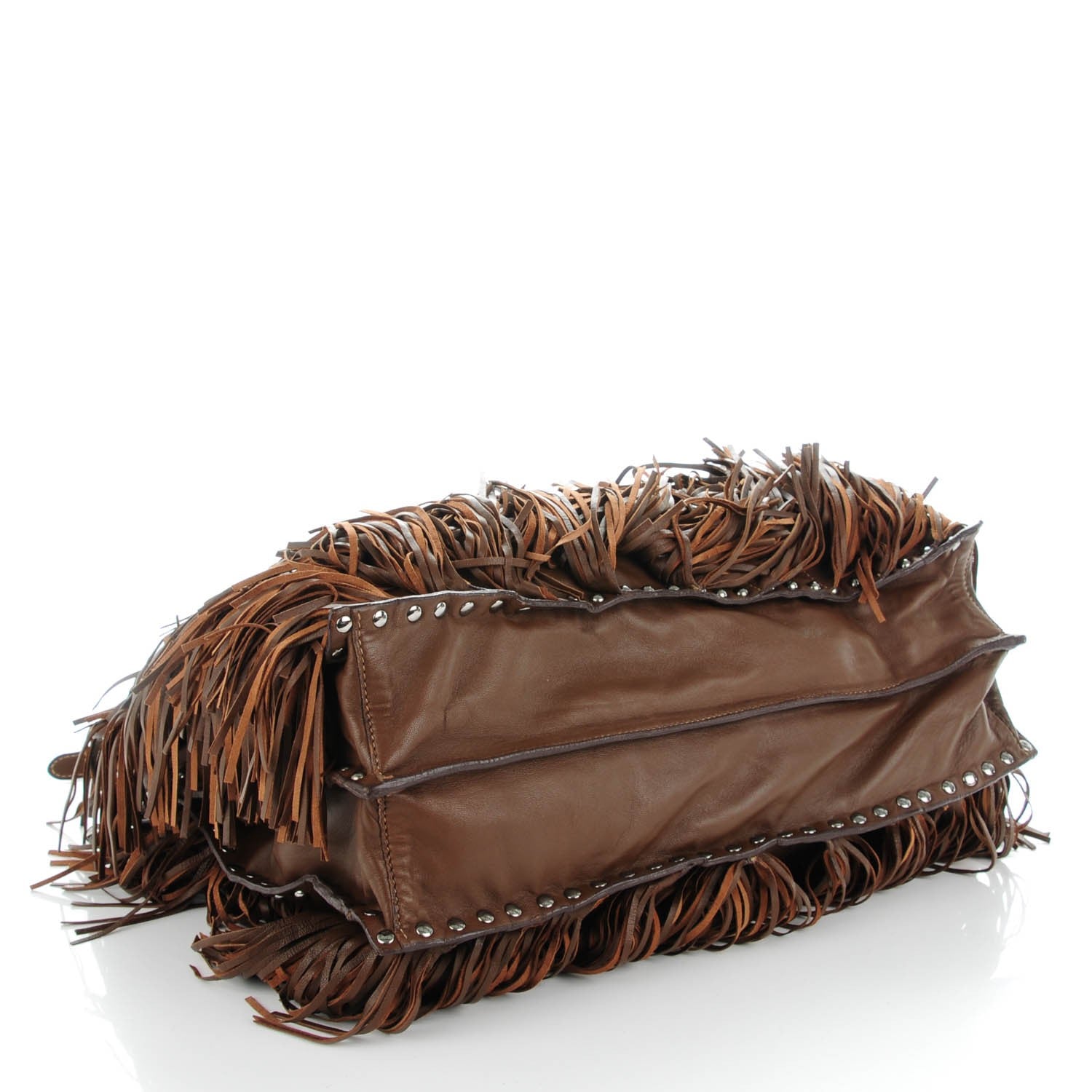 Prada Nappa Fringe Shopping Tote Noce 4 of 8