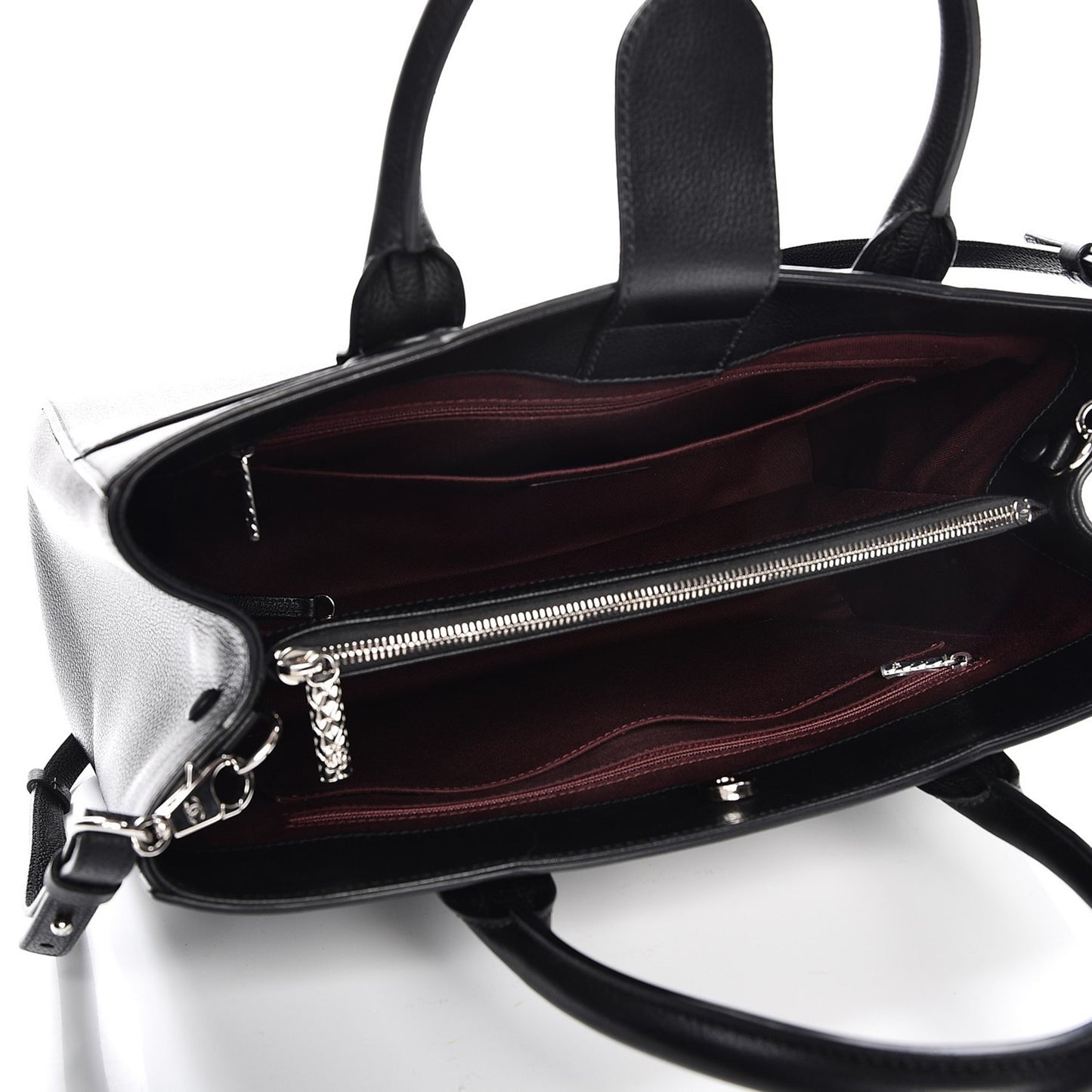 Grained Calfskin Medium Neo Executive Shopper Tote Black
