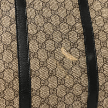 Gucci GG Supreme Monogram Selleria Calfskin Large Duffle Beige Ebony Black 12 of 13