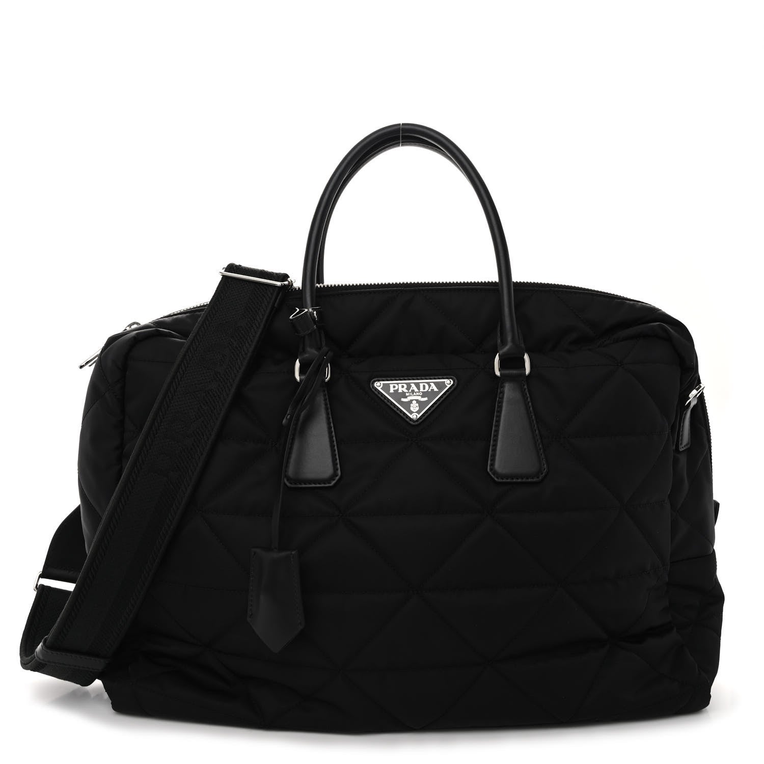 Prada Tessuto Re-Nylon Triangle Padded Travel Black 1 of 9